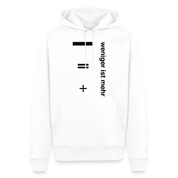 Weniger ist mehr Bauhaus Design 2 - Männer Premium Bio Hoodie - Weiß - Vorne - Nico (187cm)