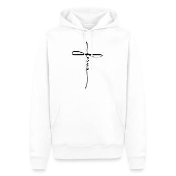 Croix de jésus - Sweat à capuche Premium bio Homme - blanc - Devant - Nico (187cm)