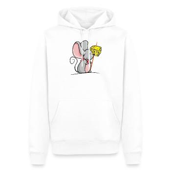Maus mit Käse - Männer Premium Bio Hoodie - Weiß - Vorne - Nico (187cm)