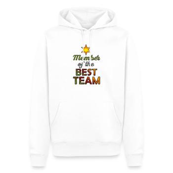 Member of the best team - Sweat à capuche Premium bio Homme - blanc - Devant - Nico (187cm)
