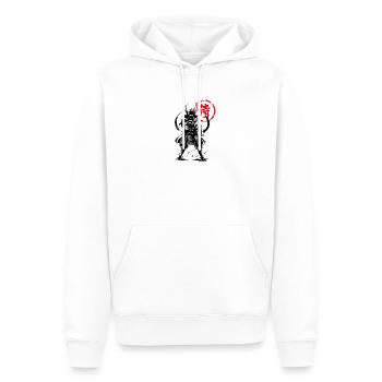 Samouraï art japonais - Sweat à capuche Premium bio Homme - blanc - Devant - Nico (187cm)