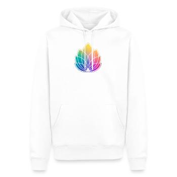 Colorful Abstract Yoga Geometry Blossom / Flower - Sweat à capuche Premium bio Homme - blanc - Devant - Nico (187cm)