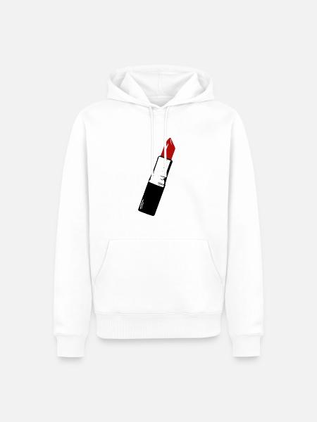 Lipstick lipstick Red lips - Men’s Premium Organic Hoodie - white