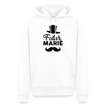 futur marié (enterrement vie de garcon) - Sweat à capuche Premium bio Homme - blanc - Devant - Nico (187cm)