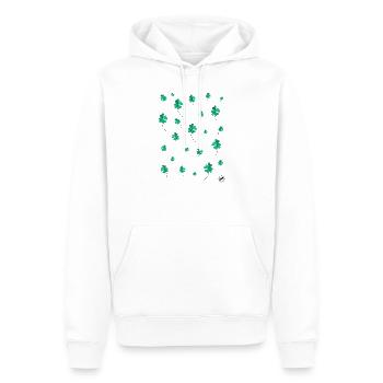 *BAM* be_a four-leaf clover (green) - Männer Premium Bio Hoodie - Weiß - Vorne - Nico (187cm)