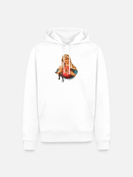 Holly Mary Maria Madonna Mariana Jungfrau Maria - Männer Premium Bio Hoodie - Weiß