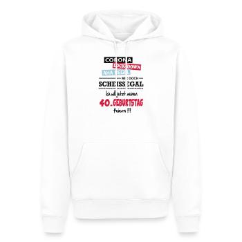 Coronavirus Lockdown Geburtstag Birthday 40 Jahre - Männer Premium Bio Hoodie - Weiß - Vorne - Nico (187cm)