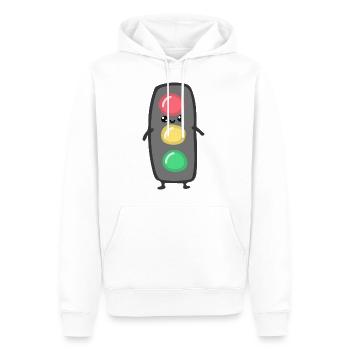 Feux de signalisation - Sweat à capuche Premium bio Homme - blanc - Devant - Nico (187cm)