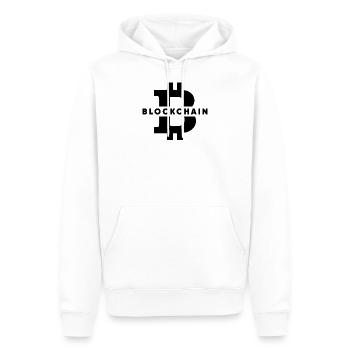BLOCKCHAIN Bitcoin - Männer Premium Bio Hoodie - Weiß - Vorne - Nico (187cm)