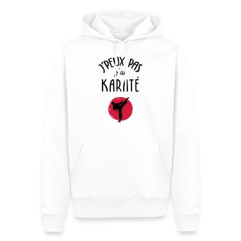 J'peux pas j'ai karaté - Sweat à capuche Premium bio Homme - blanc - Devant - Nico (187cm)