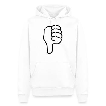 Emoji Daumen runter Skizze schwarz - Männer Premium Bio Hoodie - Weiß - Vorne - Nico (187cm)