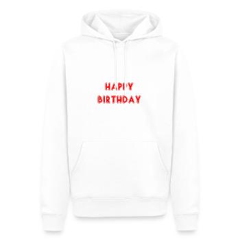 JAHRESTAG. ALLES GUTE ZUM GEBURTSTAG!. ALLES GUTE ZUM GEBURTSTAG!. - Männer Premium Bio Hoodie - Weiß - Vorne - Nico (187cm)