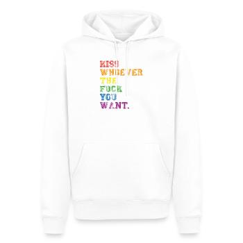 Kiss Whoever you Want - Männer Premium Bio Hoodie - Weiß - Vorne - Nico (187cm)