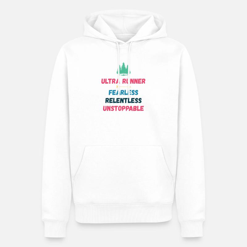 Ultra Runner - Intrépide. Implacable. Imparable. - Sweat à capuche Premium bio Homme - blanc