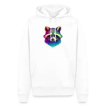 Raton laveur - Sweat à capuche Premium bio Homme - blanc - Devant - Nico (187cm)