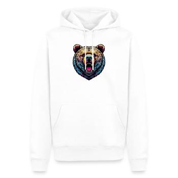 Ours féroce en colère - Sweat à capuche Premium bio Homme - blanc - Devant - Nico (187cm)