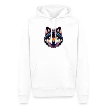 Wolf - Men’s Premium Organic Hoodie - white - Front - Nico (187cm)