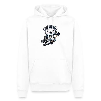 Polar Bear Hockey Club Joueur de hockey Polar Bear - Sweat à capuche Premium bio Homme - blanc - Devant - Nico (187cm)
