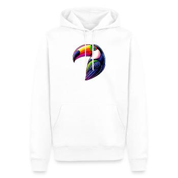 Toucan - Sweat à capuche Premium bio Homme - blanc - Devant - Nico (187cm)