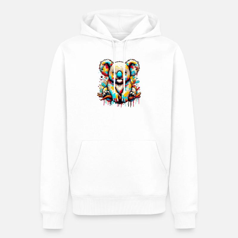 Koala - Sweat à capuche Premium bio Homme - blanc