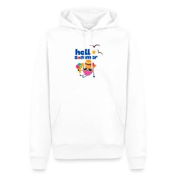 Sommerlicher Erdbeeren und Eis Cartoon - Männer Premium Bio Hoodie - Weiß - Vorne - Nico (187cm)