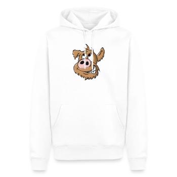 Schweinehund frech - Männer Premium Bio Hoodie - Weiß - Vorne - Nico (187cm)