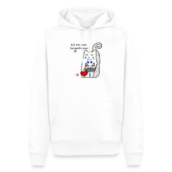 Chat mangeur d’inquiétude - Sweat à capuche Premium bio Homme - blanc - Devant - Nico (187cm)