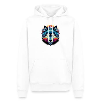 Wolf - Männer Premium Bio Hoodie - Weiß - Vorne - Nico (187cm)