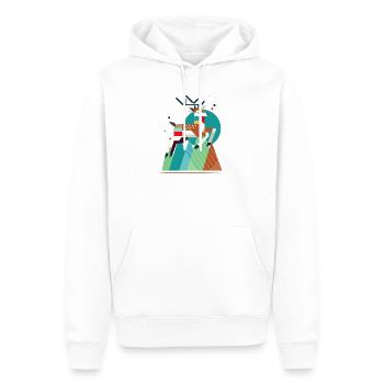 Cerf majestueux – unique et élégant - Sweat à capuche Premium bio Homme - blanc - Devant - Nico (187cm)