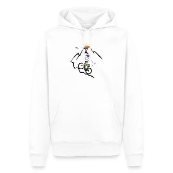 Mountainbike Ziege - Männer Premium Bio Hoodie - Weiß - Vorne - Nico (187cm)