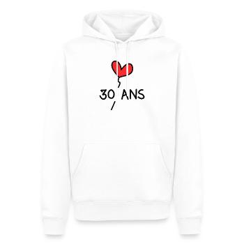 30. 30 YEARS. 30th ANNIVERSARY. 30 YEARS ANNIVERSARY. - Men’s Premium Organic Hoodie - white - Front - Nico (187cm)