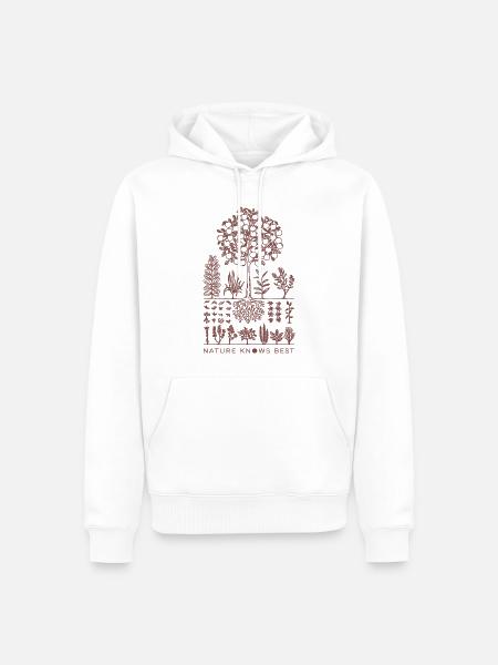 Die Natur kennt Permakultur am besten nachhaltig leben - Männer Premium Bio Hoodie - Weiß