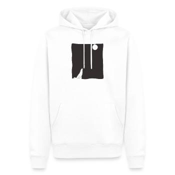 Wolf Howl Line Art - Men’s Premium Organic Hoodie - white - Front - Nico (187cm)