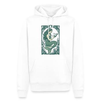 Meerjungfrau Nixe Lesen Buch Bücher Geschenk - Männer Premium Bio Hoodie - Weiß - Vorne - Nico (187cm)