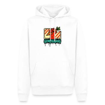 Conception de signe de main d’allée de légumes - Sweat à capuche Premium bio Homme - blanc - Devant - Nico (187cm)