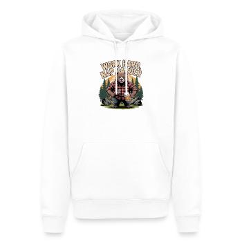 Work Hard Nap Harder Bear - Men’s Premium Organic Hoodie - white - Front - Nico (187cm)