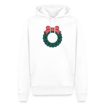 Couronne pour Noël - Sweat à capuche Premium bio Homme - blanc - Devant - Nico (187cm)