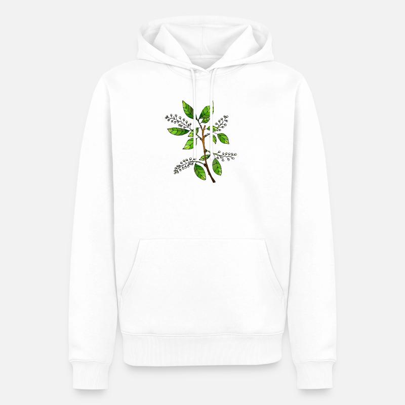 Fleur - Sweat à capuche Premium bio Homme - blanc
