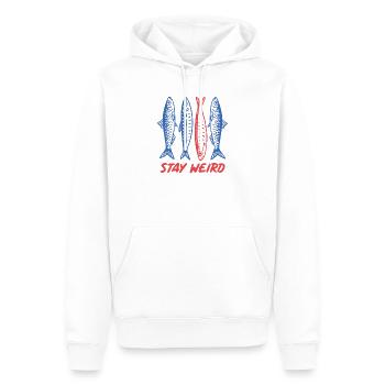 Les sardines restent bizarres - Sweat à capuche Premium bio Homme - blanc - Devant - Nico (187cm)