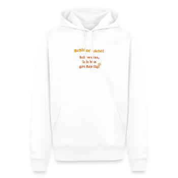 Schleim nicht, ich weiß ich bin grossartig - Männer Premium Bio Hoodie - Weiß - Vorne - Nico (187cm)