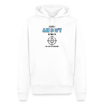 Joueur d’Airsoft Meilleur anniversaire d’Airsoft - Sweat à capuche Premium bio Homme - blanc - Devant - Nico (187cm)