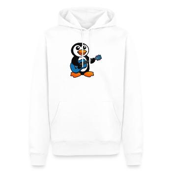 pingouin drôle avec guitare musicien de dessin animé - Sweat à capuche Premium bio Homme - blanc - Devant - Nico (187cm)