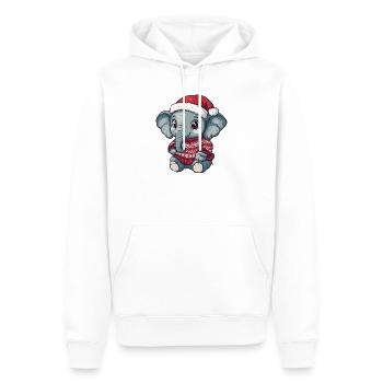 Noël de Noël avec éléphants - Sweat à capuche Premium bio Homme - blanc - Devant - Nico (187cm)