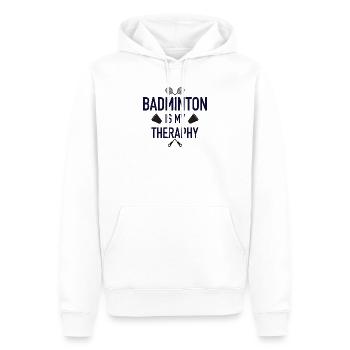 Badminton Is My Therapy - Männer Premium Bio Hoodie - Weiß - Vorne - Nico (187cm)
