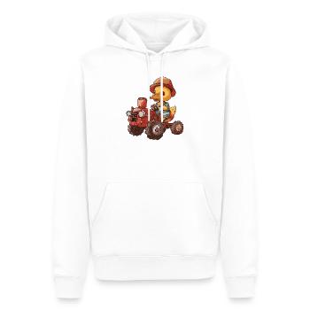 Éleveur de tracteurs à canards - Sweat à capuche Premium bio Homme - blanc - Devant - Nico (187cm)