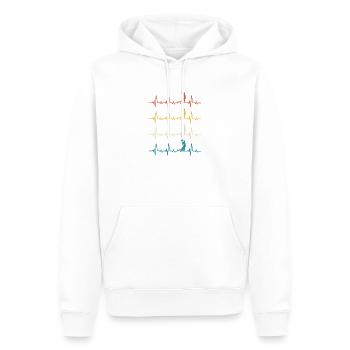 Basketball Retro Heartbeat joueur de basket - Sweat à capuche Premium bio Homme - blanc - Devant - Nico (187cm)