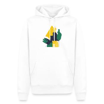 Abstrakte Wüstenlandschaft - Männer Premium Bio Hoodie - Weiß - Vorne - Nico (187cm)
