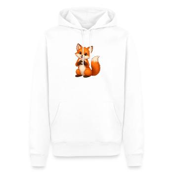 Forme de cœur de renard d’amour - Sweat à capuche Premium bio Homme - blanc - Devant - Nico (187cm)