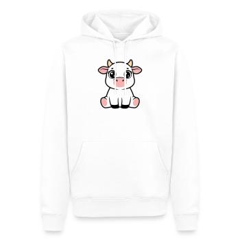 Süßes Kalb Baby Kuh Sitzend Kawaii - Männer Premium Bio Hoodie - Weiß - Vorne - Nico (187cm)