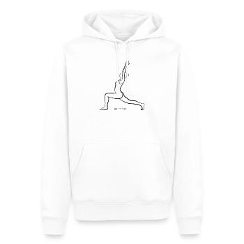 SOUL CONTOUR - Virabhadrasana - Men’s Premium Organic Hoodie - white - Front - Nico (187cm)